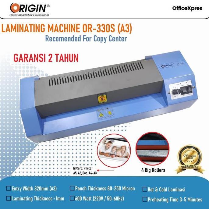 Mesin Laminating OR 330 S / Laminating A3 / Laminator Kertas A3 Origin