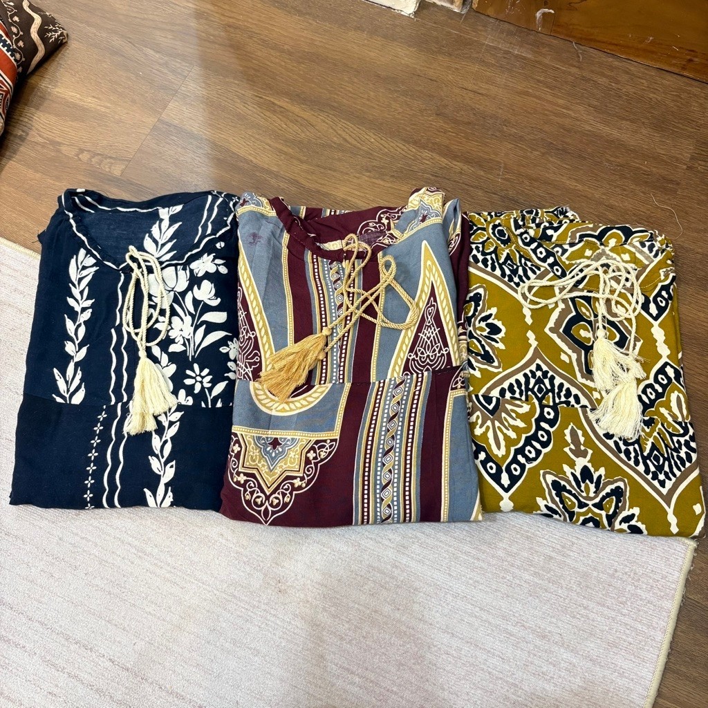 (ISI 3 GACOR) GAMIS FATIMAH NAVY+GAMIS TANIA MAROON+GAMIS LUNA GOLD