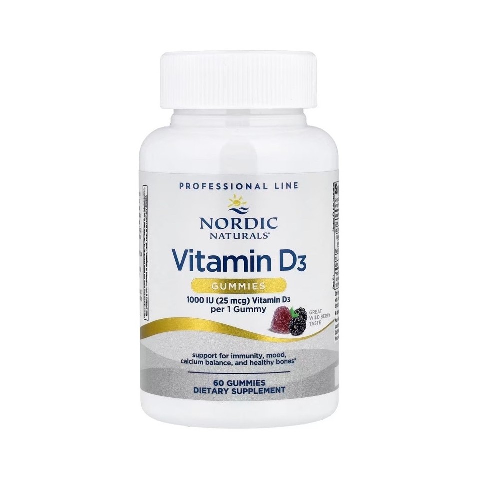 Nordic Naturals Vitamin D3 Gummies Wild Berry 60 Gummies