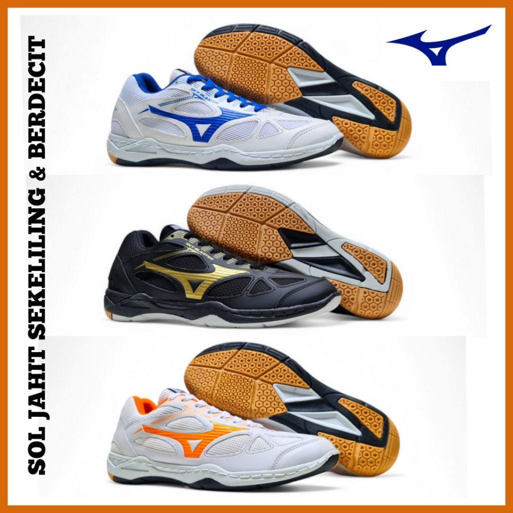 SEPATU OLAHRAGA BULUTANGKIS SOL DI JAHIT SEKELILING / SEPATU BADMINTON VOLI TENIS MEJA SOL BERDECIT
