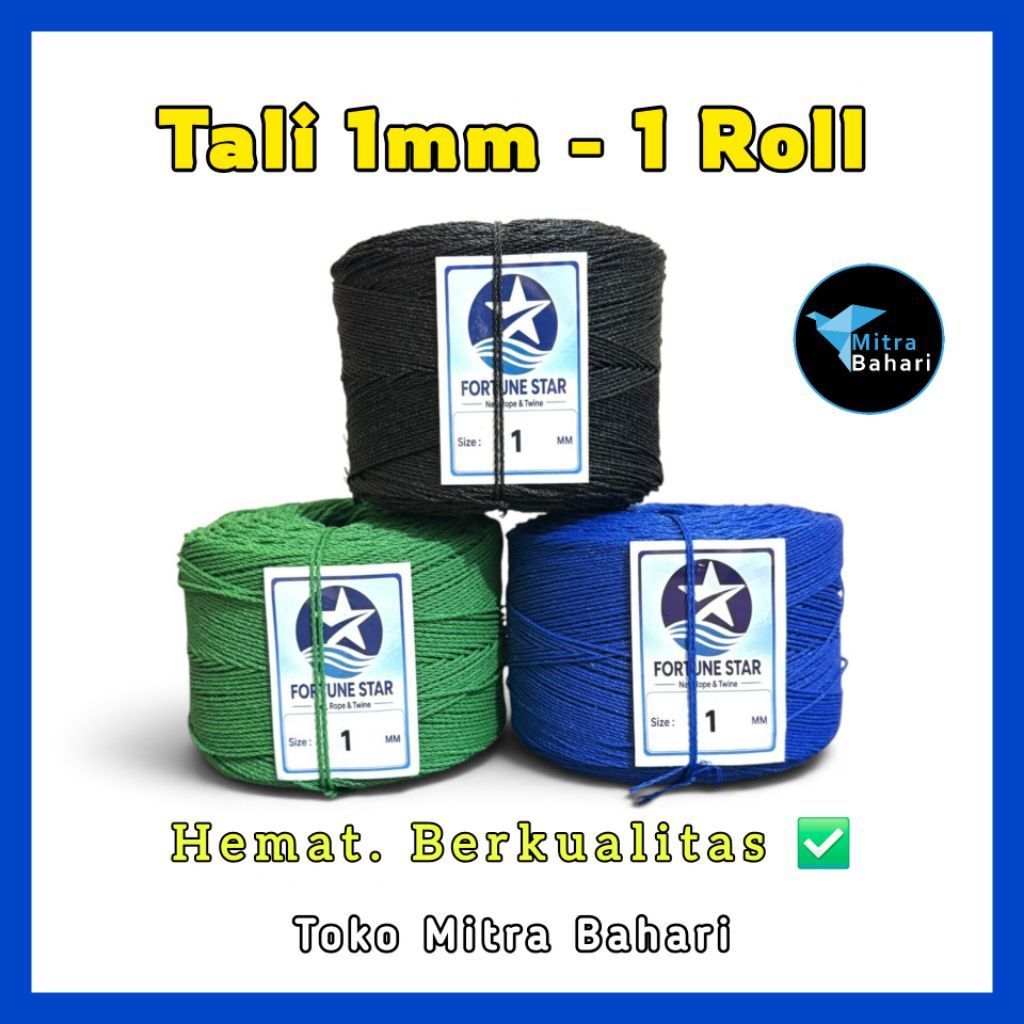 TALI 1MM FURTUNE STAR | TALI TAMBANG KECIL | TALI KERAJINAN | TALI LAYANGAN 1MM