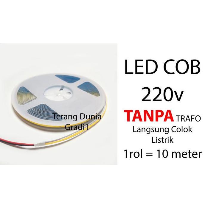 BEBAS ONGKIR - Lampu COB 220v Led COB 220v Ledstrip tanpa mata 220v Striplight COB 220v Ledstrip COB