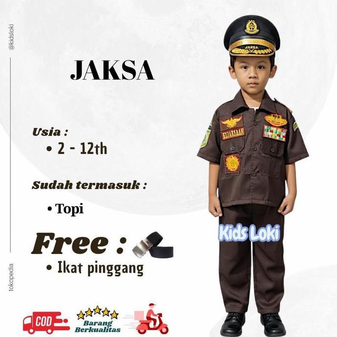 terlaris baju seragam jaksa pakaian profesi jaksa baju anak-anak bahan drill baju karnaval stelan pr