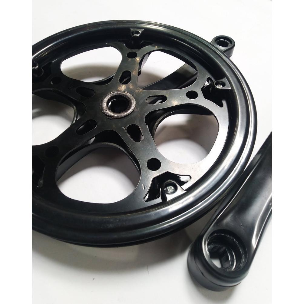 bahandy single crank 52t hitam untuk sepeda lipat minion minitrek dll original