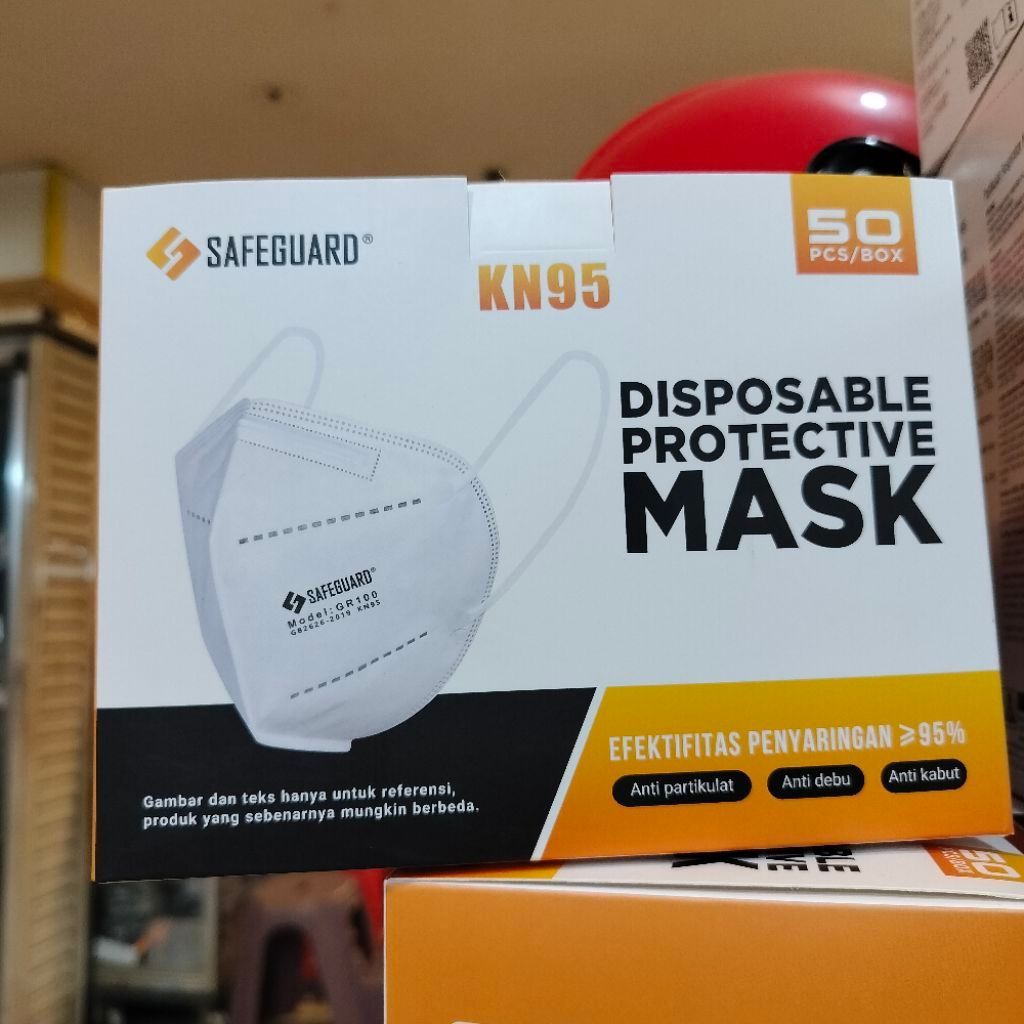 Masker KN95 SAFEGUARD Mask Per Box isi 50 pcs / Masker KN95 Medis Isi 50pcs