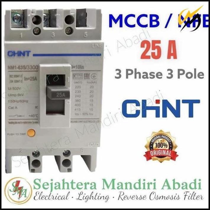 Mccb Chint 25A 3P Nfb Nm1-63S 15Ka Ready