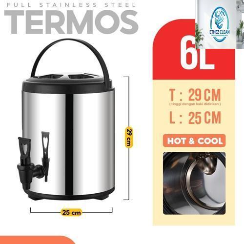 Termos Air Stainless Milk Tea Bucket 612 Liter | Dispenser Minuman Panas & Dingin | Drink Jar Serbag