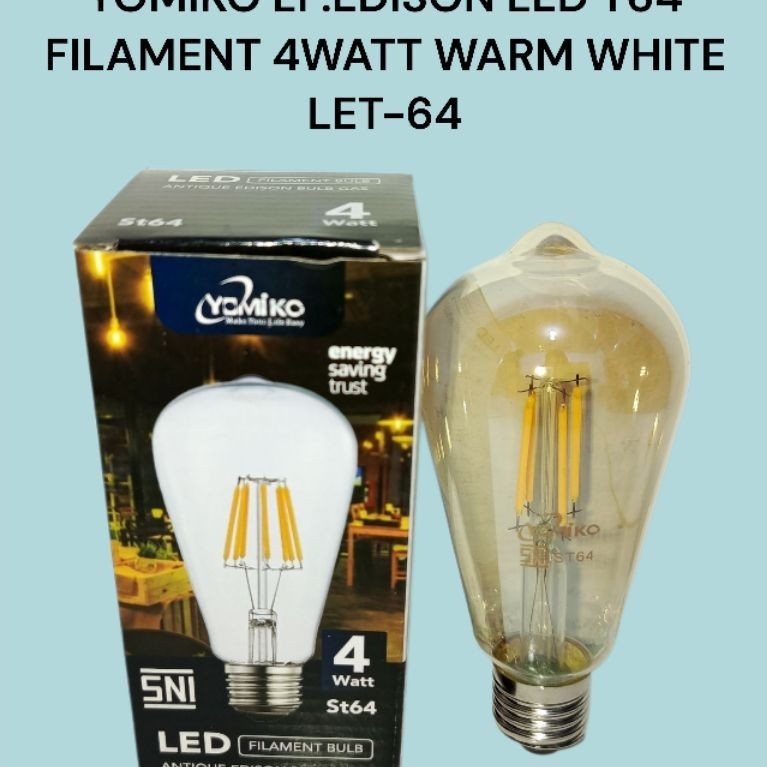 YOMIKO Lampu Cafe LED Filament Edison 4W Warm White