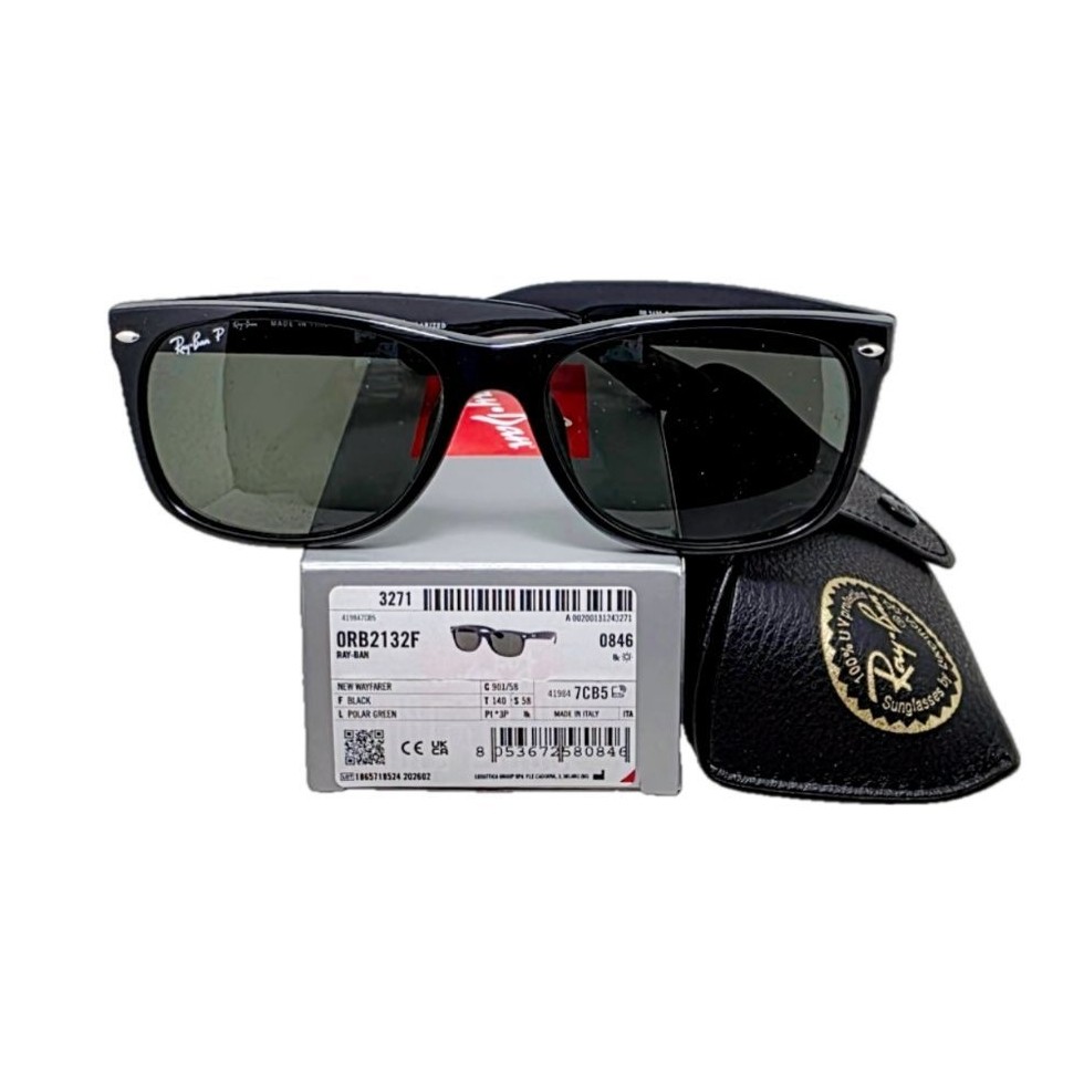 Sunglasses Kacamata Hitam Rayban New Wayfarer Rb2132F 901/58 58 3P