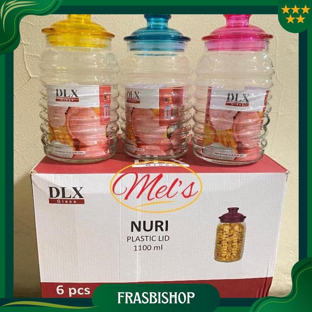 Toples Kaca Nuri Dlx 6 Pcs Tutup Warna-Warni Terbaru