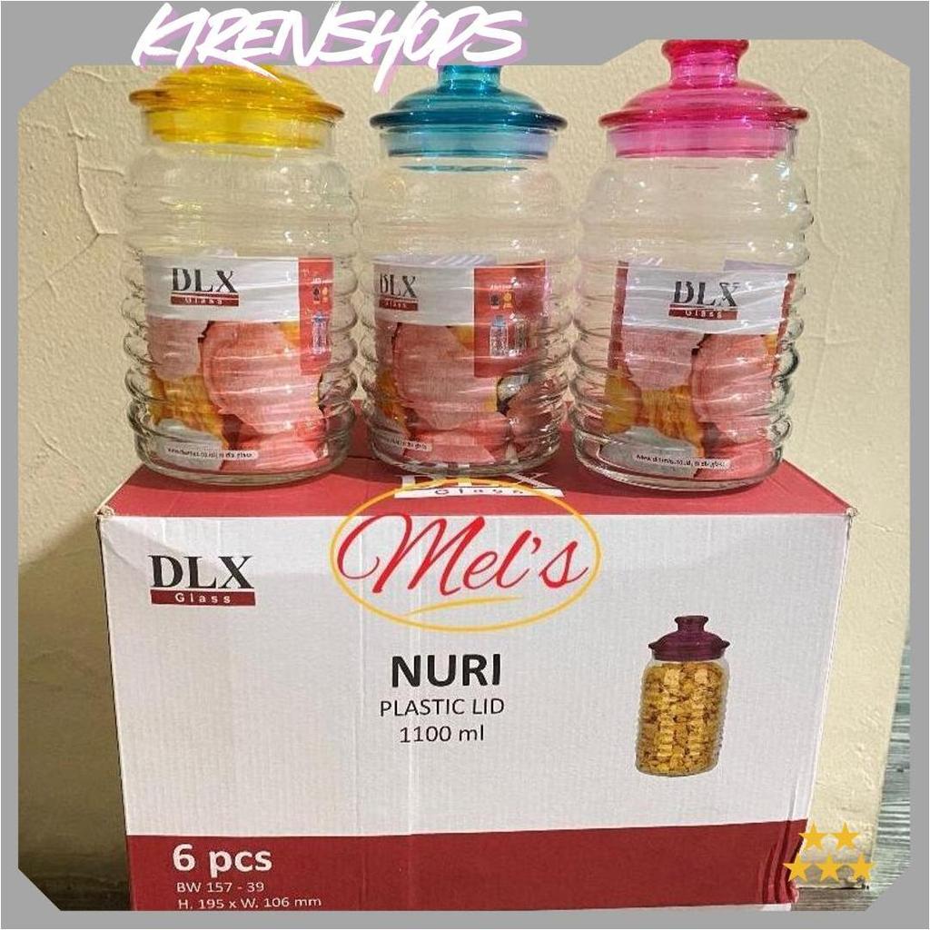 Toples Kaca Nuri Dlx 6 Pcs Tutup Warna-Warni Sale
