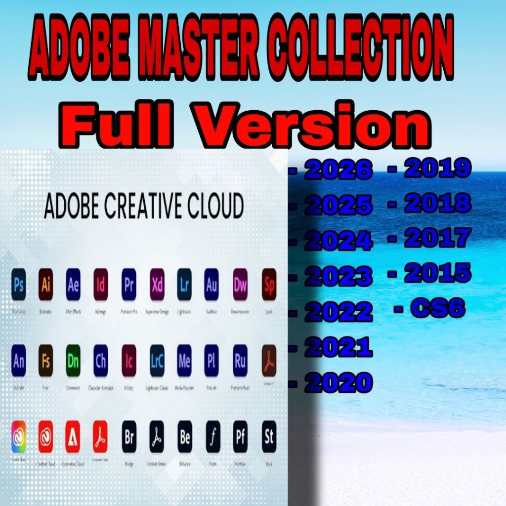 Adobe Master Collection 2026,2025,2024,2023,2022,2021,2020,2019,2018,2017,CS6 Full Version - Win - M