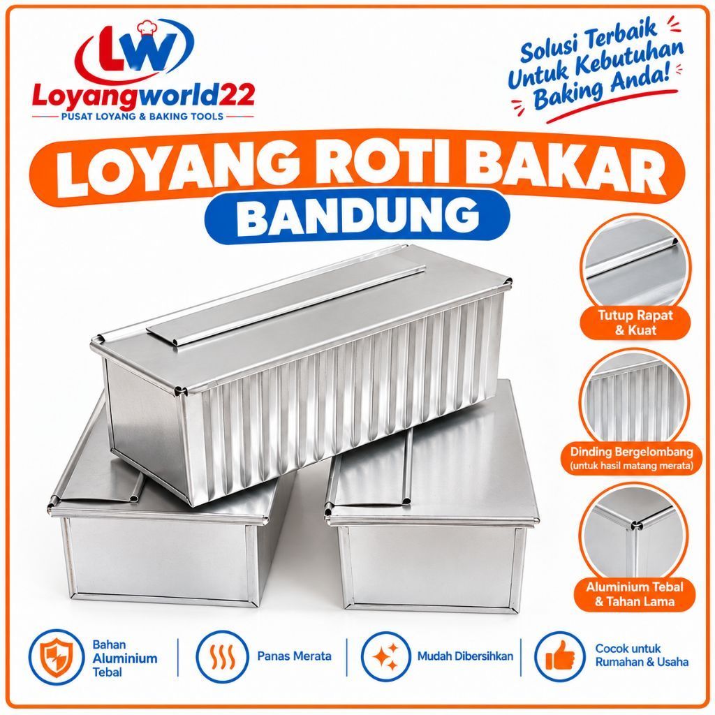 Loyang Roti Bakar Bandung Aluminium Tebal Cetakan Roti Tawar Panggang Toast Bread Loaf Pan