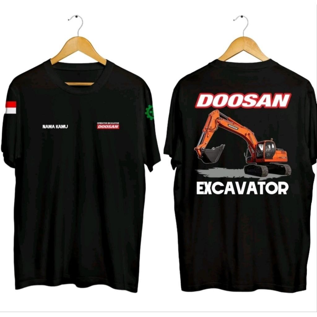 Kaos DOOSAN EXCAVATOR Free Nama Kaos T shirt Distro Unisex