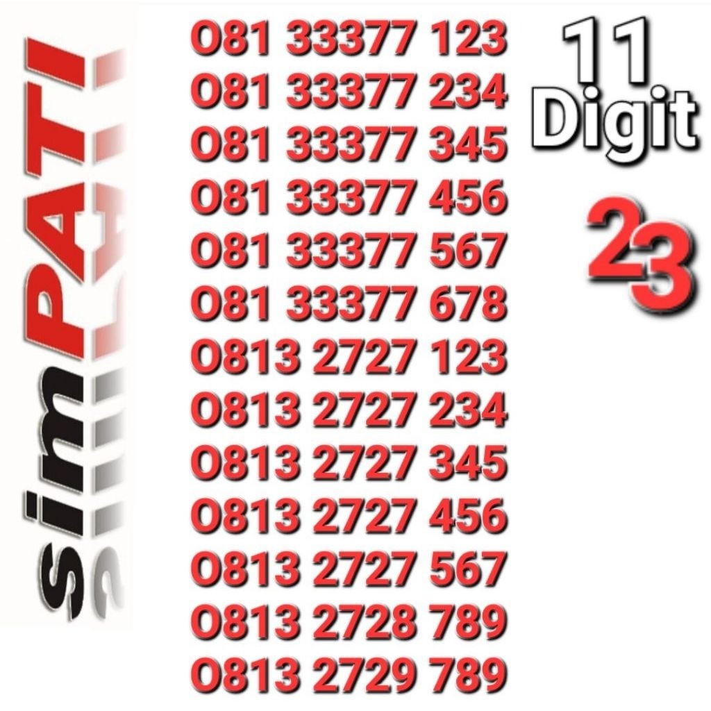 NOMOR SIMPATI 11DIGIT 9OO9 & SERI NAIK..