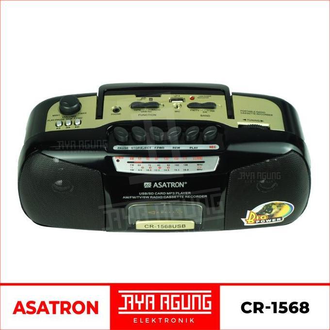 Radio Jadul Kaset Pita Tape ASATRON CR 1568 1569 USB SD MP3 Player FM