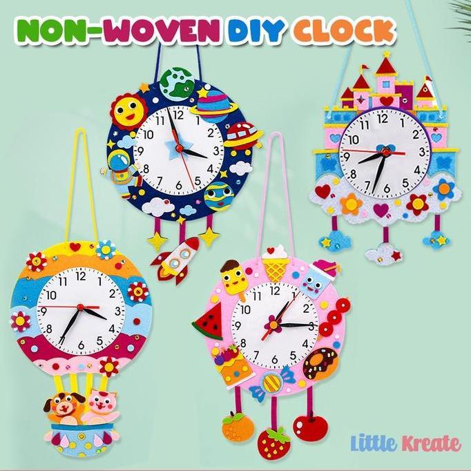 NAFISYAH_ID - DIY JAM DINDING - NON WOVEN CLOCK - MAINAN EDUKASI PRAKARYA ANAK