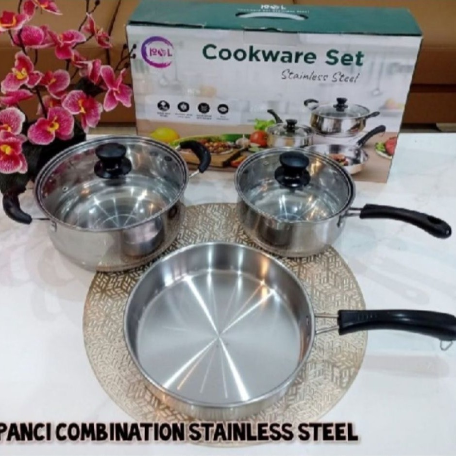 Panci Cookware Stainless Set | Cookware set stainless steel