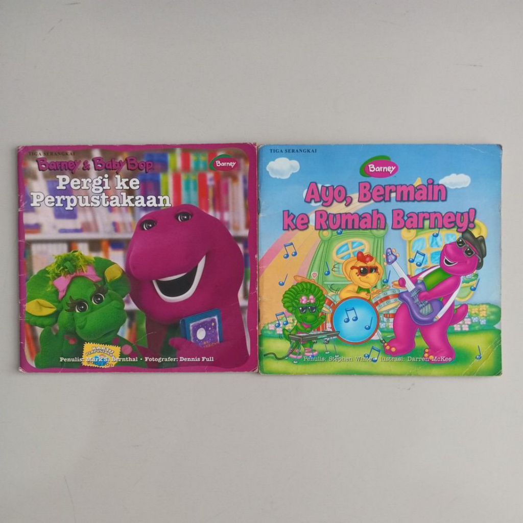 BUKU ANAK BARNEY AYO BERMAIN KE RUMAH BARNEY DAN BARNEY DAN BABYBOP PERGI KE PERPUSTAKAAN SATUAN ORI