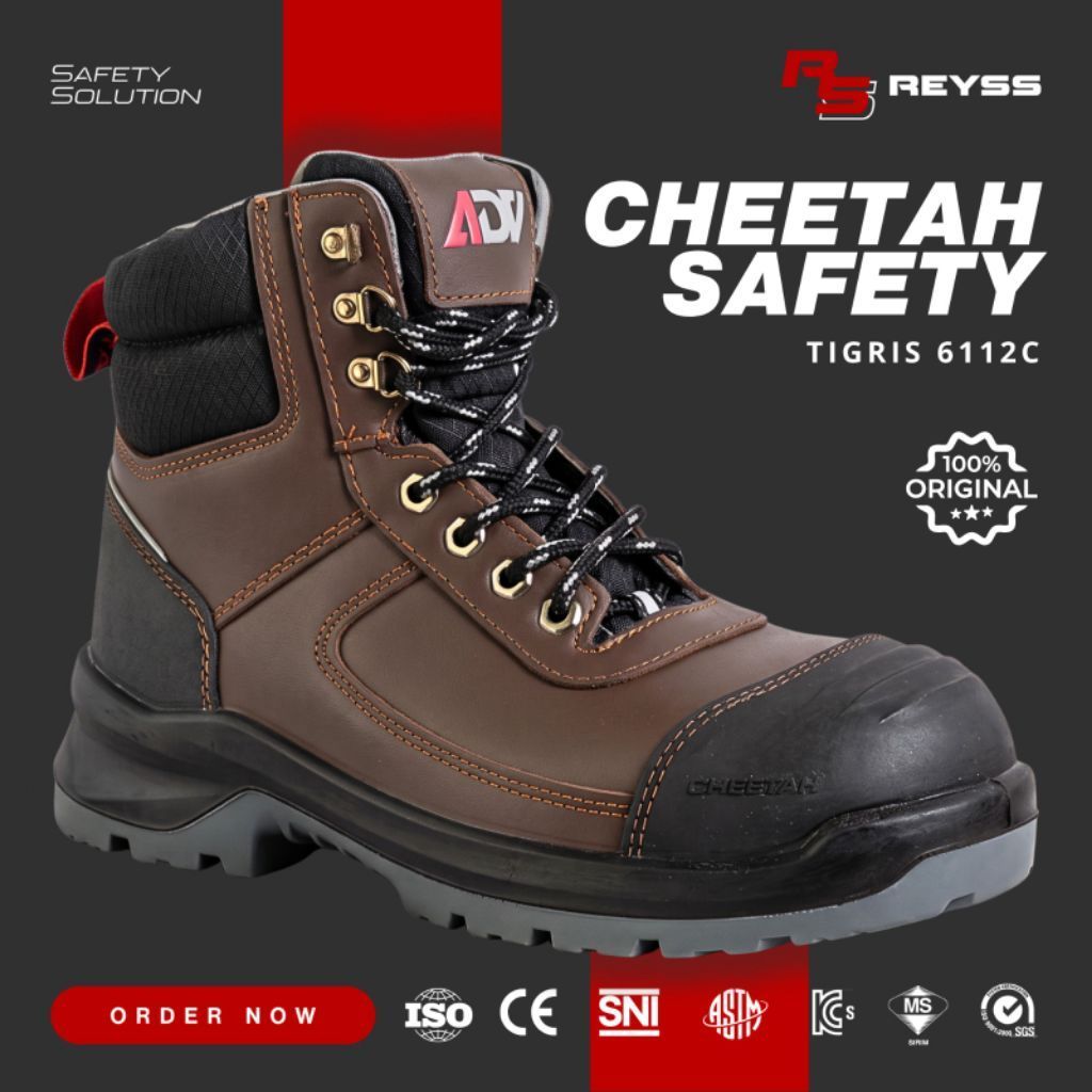 Sepatu Safety Cheetah Tigris 6111C Rust Brown