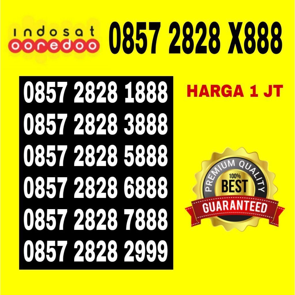 Nomor Cantik Kartu Perdana Indosat Ooredoo 10 digit/12 digit suport 4g/5g