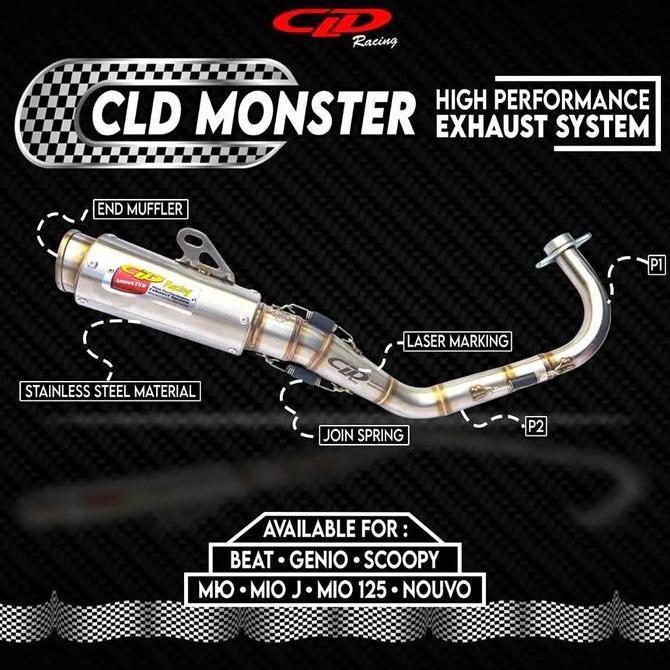Knalpot CLD Racing type Monster Race Honda Genio/Beat Deluxe/Prestige Original