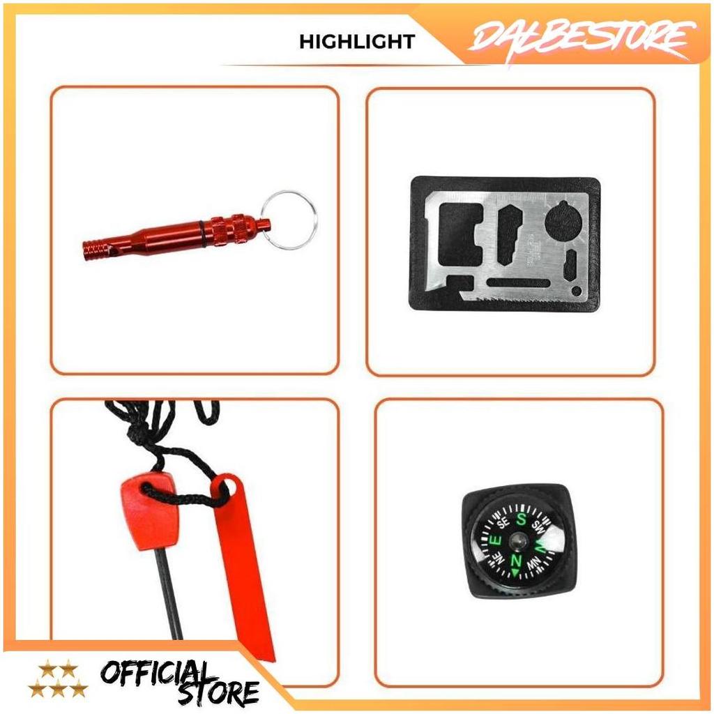 [COD] Survival Kit SOS 7 in 1 Emergency Tools Camping Outdoor - Alat Survival Bushcraft Multifungsi 