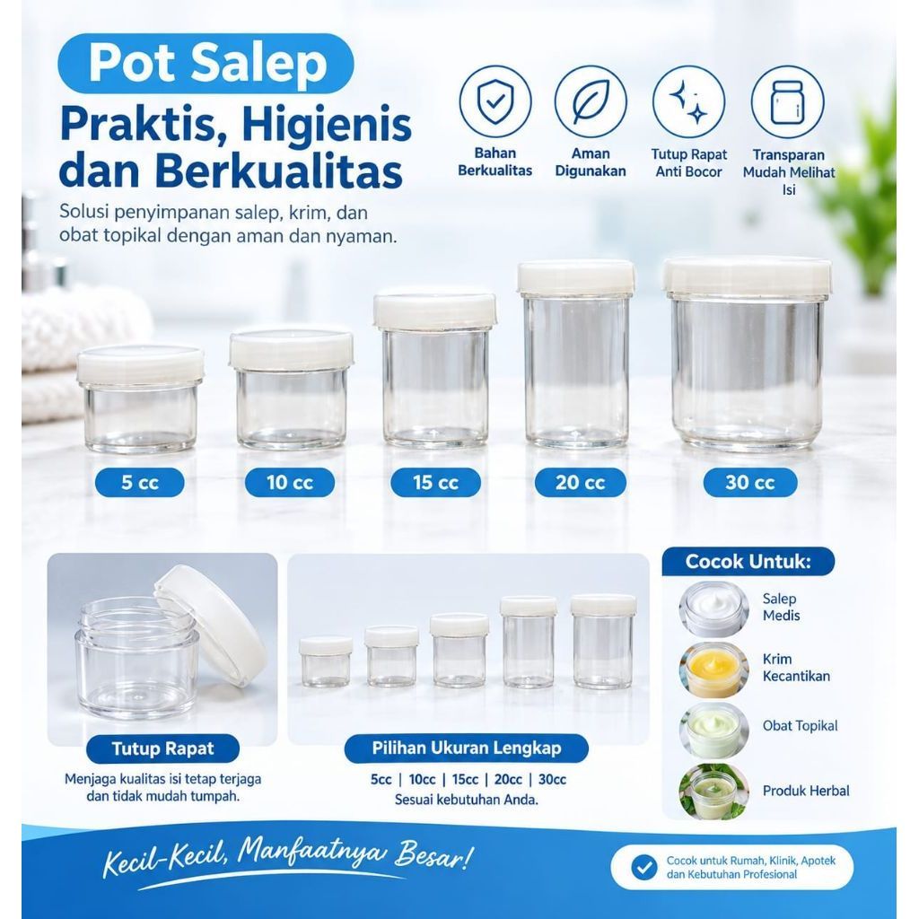 Pot Salep Pot Urine /Pot Salep 5cc ,10cc, 15cc, 20cc, 30cc