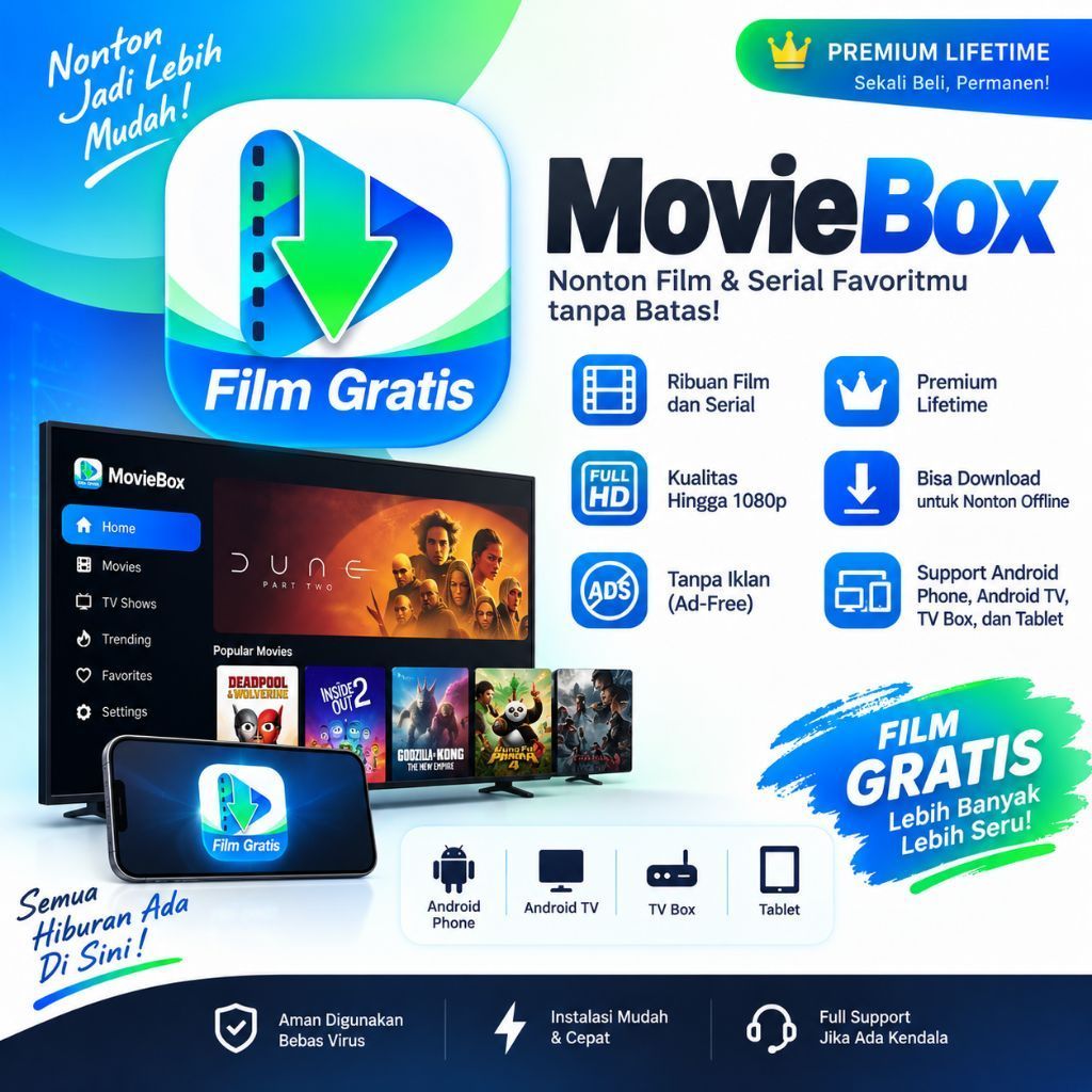 MOVIEBOX PREMIUM Android/TV lifetime - Full Version & Bergaransi