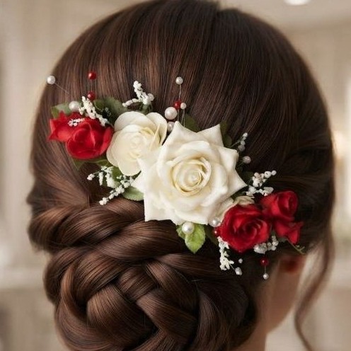Aksesoris Sanggul Rambut Bunga Pengantin / Bunga Rias Pengantin / Bunga Semanggi