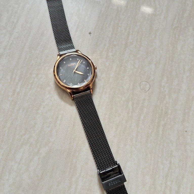 PRELOVED Fossil Laney Gun Metal Watch - Rosegold