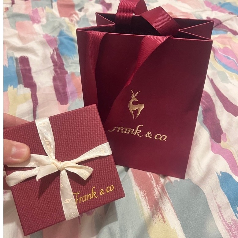 Premium Box Beludru Frank n Co. untuk Liontin / Pendant ; Paperbag Frank n Co kecil