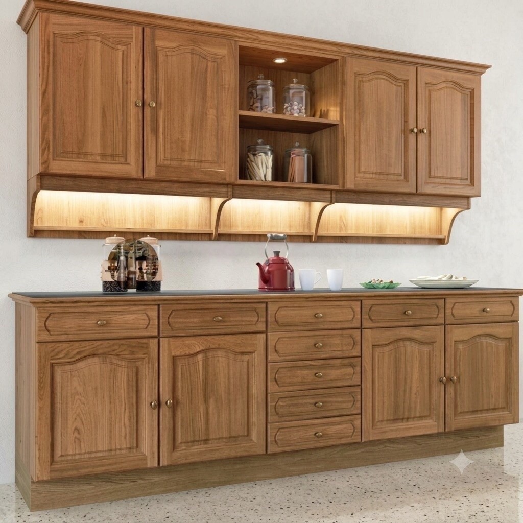 kitchen set lemari dapur kayu jati asli