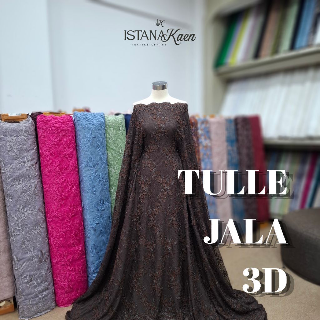 Tulle Jala 3D | Tulle 3D | Tulle Spider 3D | Lace 3D Flower | Tulle 3D Bunga | Garden 3D | Bahan Kai
