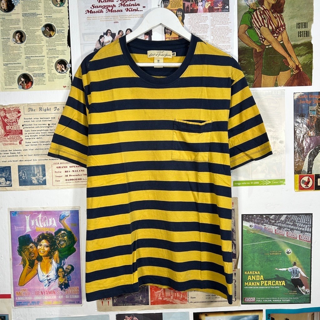 Kaos Tshirt Salur Pocket H&M Second Original