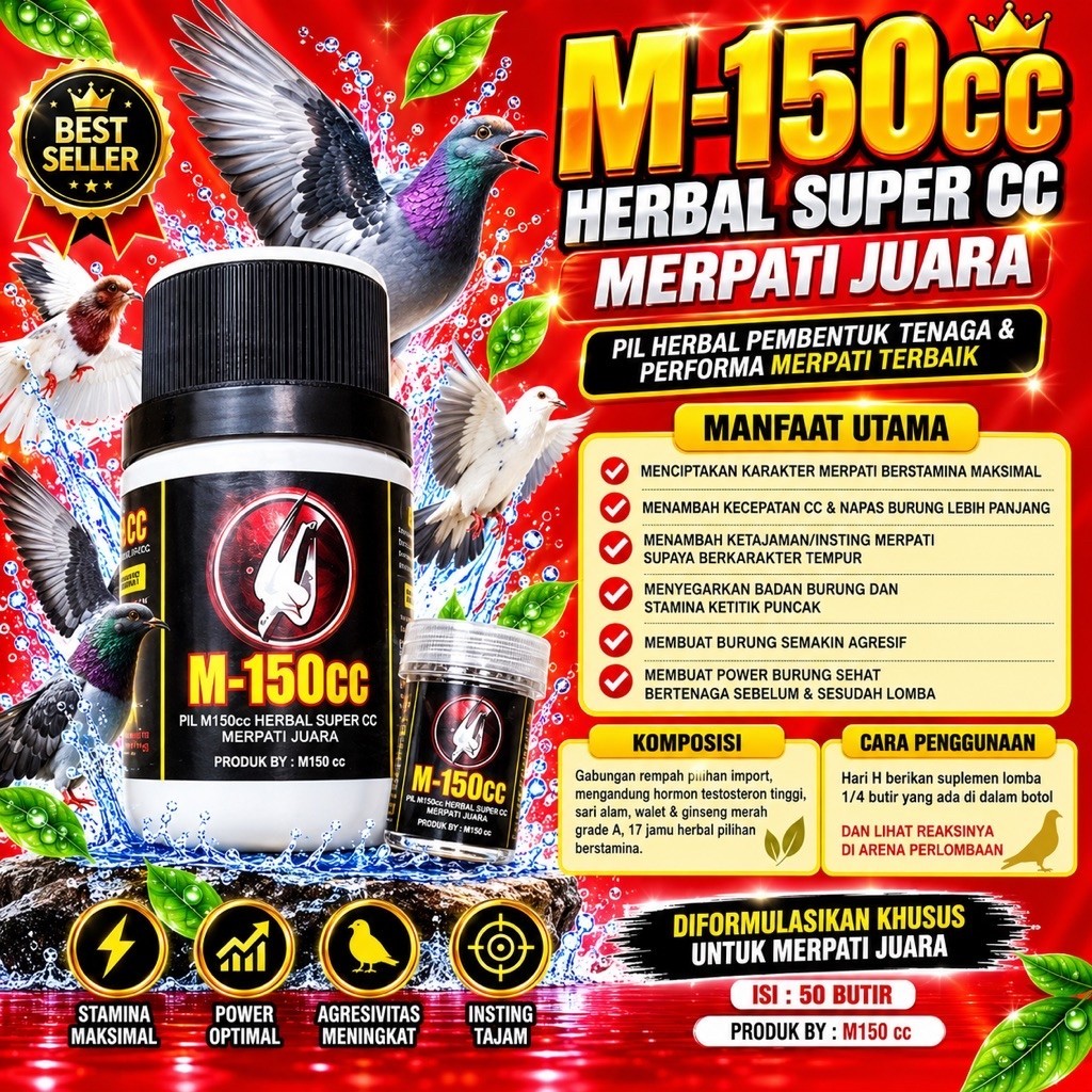 M 150cc Merpati Juara Vitamin Penggacor Suplemen Doping Booster Merpati Juara