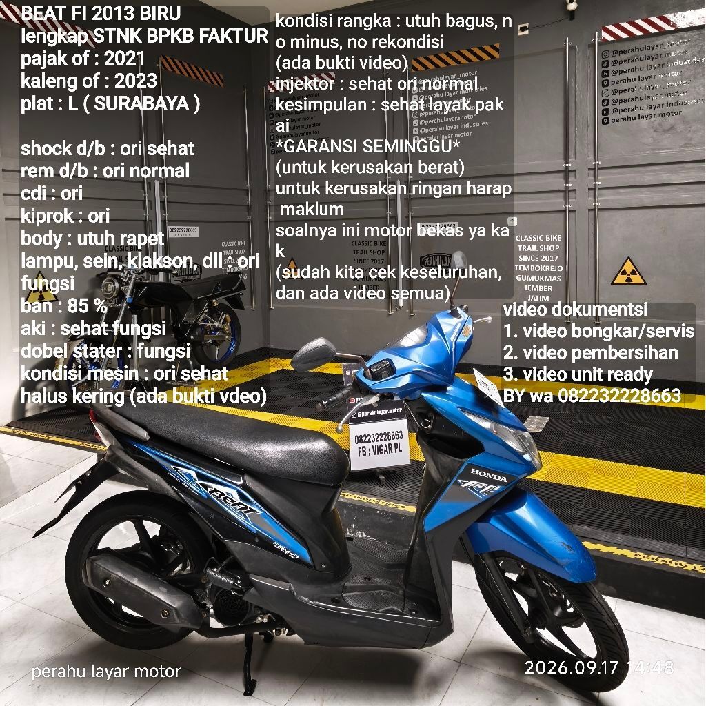motor bekas beat fi 2013 biru