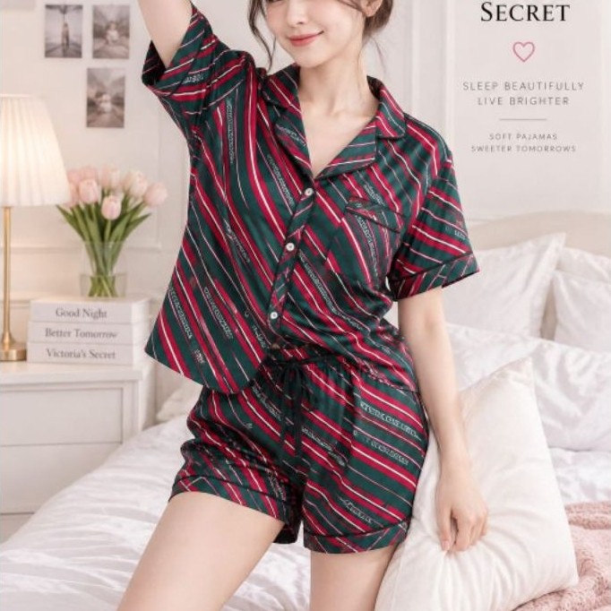 Piyama Satin / Baju Tidur Wanita / Piyama Victoria's / Piyama VS / Victoria Secret Piyama / Pajamas 