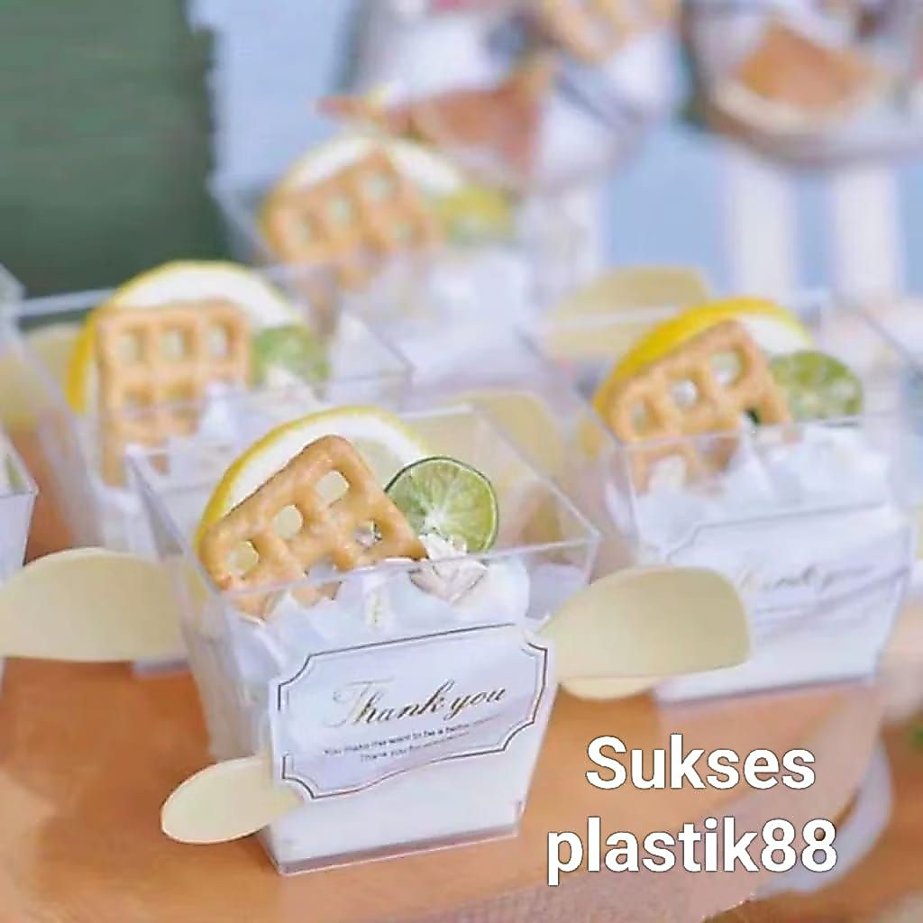 Isi 10pcs Cup puding jelly gelas cangkir dessert kotak cup dessert puding tiramisu agar2