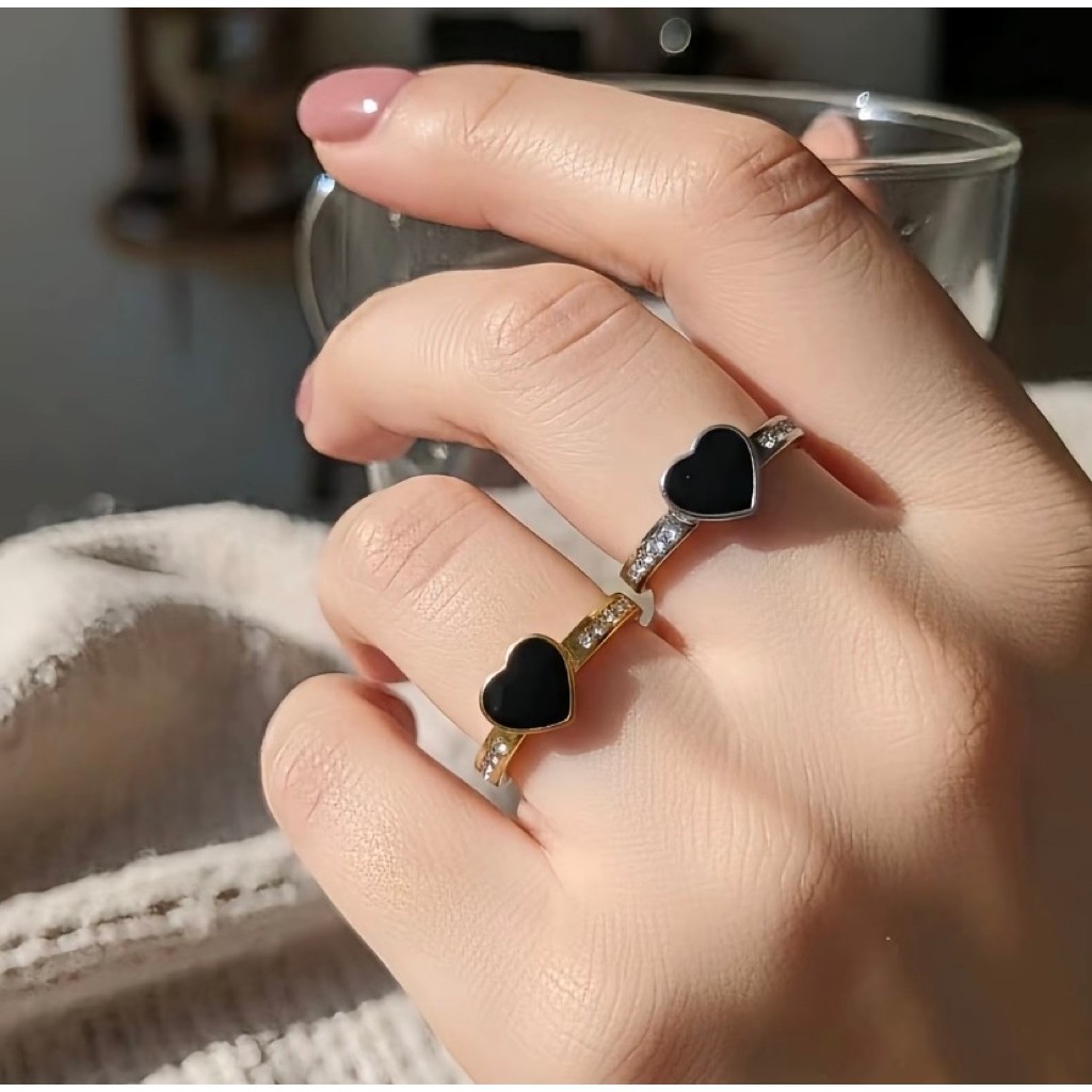 CINCIN TITANIUM LOVE PERMATA GOLD&SILVER RINGS