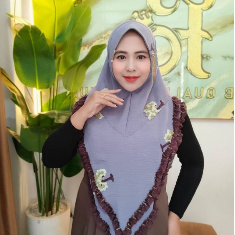Jilbab Instan FO Hasmita Crinkle Renda Cantik Mewah