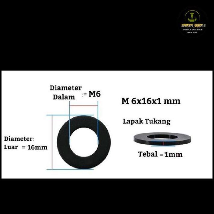 Ring Nylon M6X16X1 Putih Ring Plat Nilon M6X16 Ring Plastik M6 Best Seller