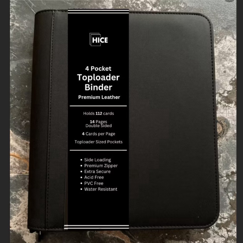 [SECOND] HICE Toploader Binder 14 Pages up to 252 cards for Pokemon Magic TCG | Hitam
