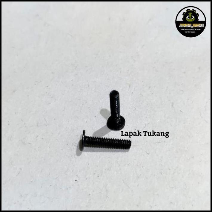 Baut Hitam Cm M2.5X12X5 Baut M2.5X12 D5 Thin Head Flat M2.5 Murah