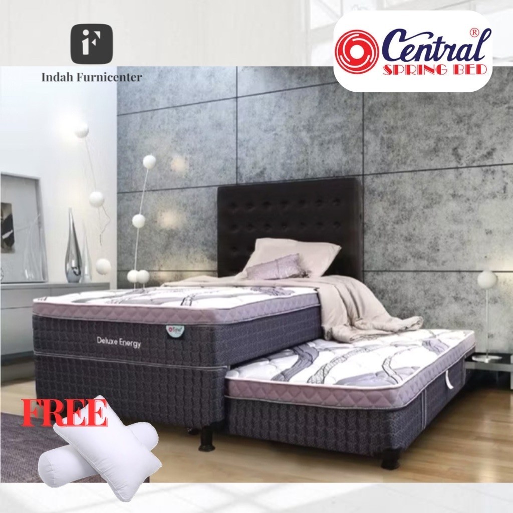 kasur spring bed Central 90 x 200 100 x 200 120 x 200 matras deluxe energy 2in1 2 in 1 sorong bed se