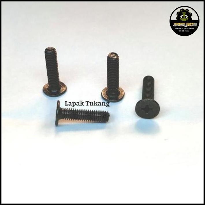 Baut Hitam Cm M2.5X12 D7 Baut M2.5X12X7 Thin Head Flat M2.5 Baru