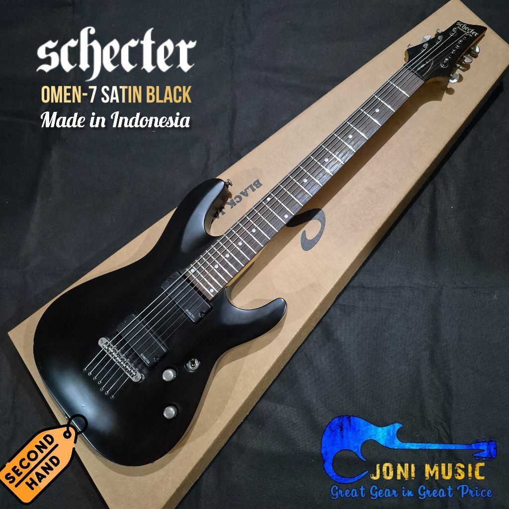 Gitar Schecter Diamond Series Omen 7 Black Satin