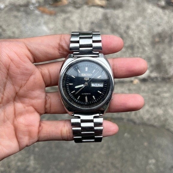 jam tangan seiko automatic widing hitam Original