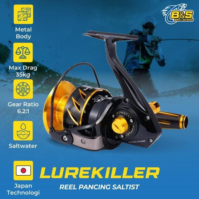 Lurekiller SALTIST jepang Reel Pancing full metal cw3000/cw4000/cw4000H/cw5000/cw6000/cw10000/cw1000