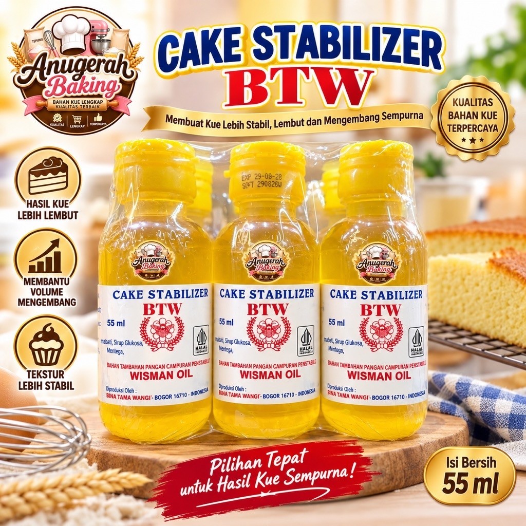 [BTW] Wisman Oil/ Cake Softener 60ml / Pelembut / memperbaiki tekstur kue aroma wisman